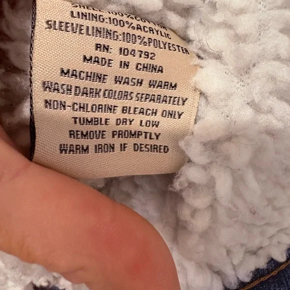 Vintage Men's Blue Sherpa-Lined Denim Jacket - Picture 8 of 14